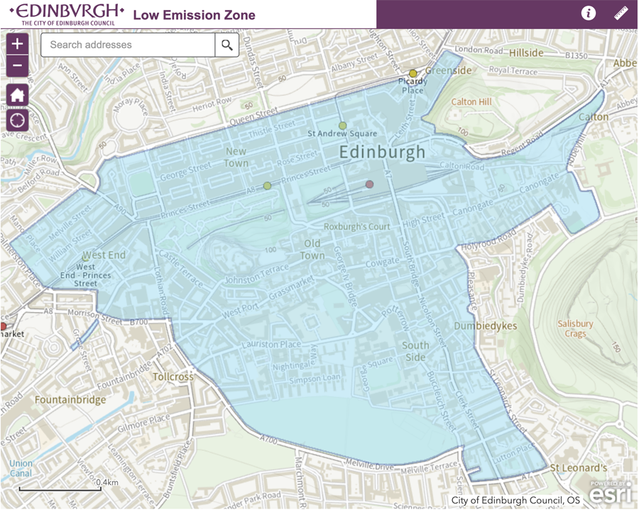 LEZ area map Edniburgh